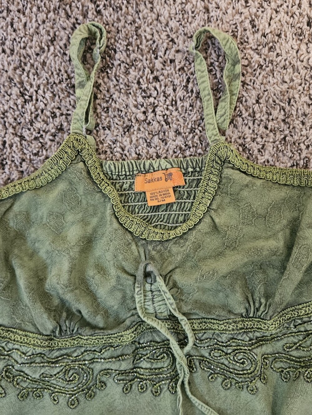 Vintage Boho Sakkas Embroidered Sundress Size Sm/med - Picture 4 of 4